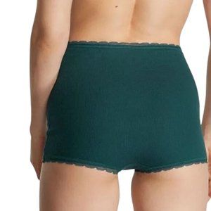 Large Victoria’s Secret green waffle high waist shortie boy-short panties panty